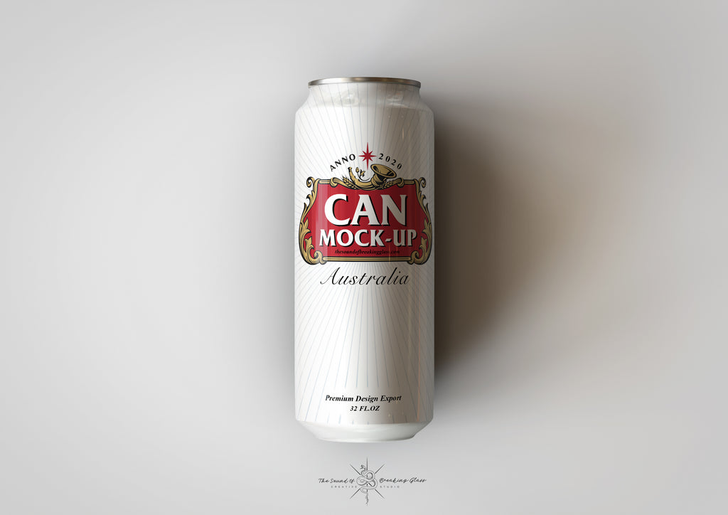 Crowler Can Mock-Up - Long Tall Thin Slender Beer and Soda Can Mock-Up