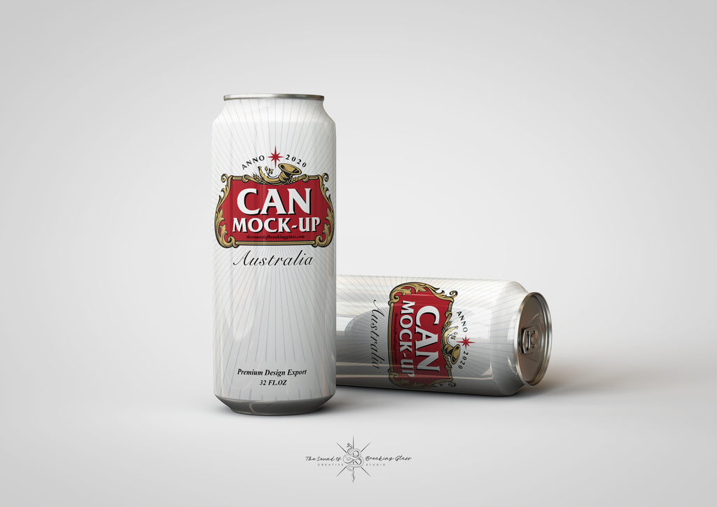 Crowler Can Mock-Up - Long Tall Thin Slender Beer and Soda Can Mock-Up