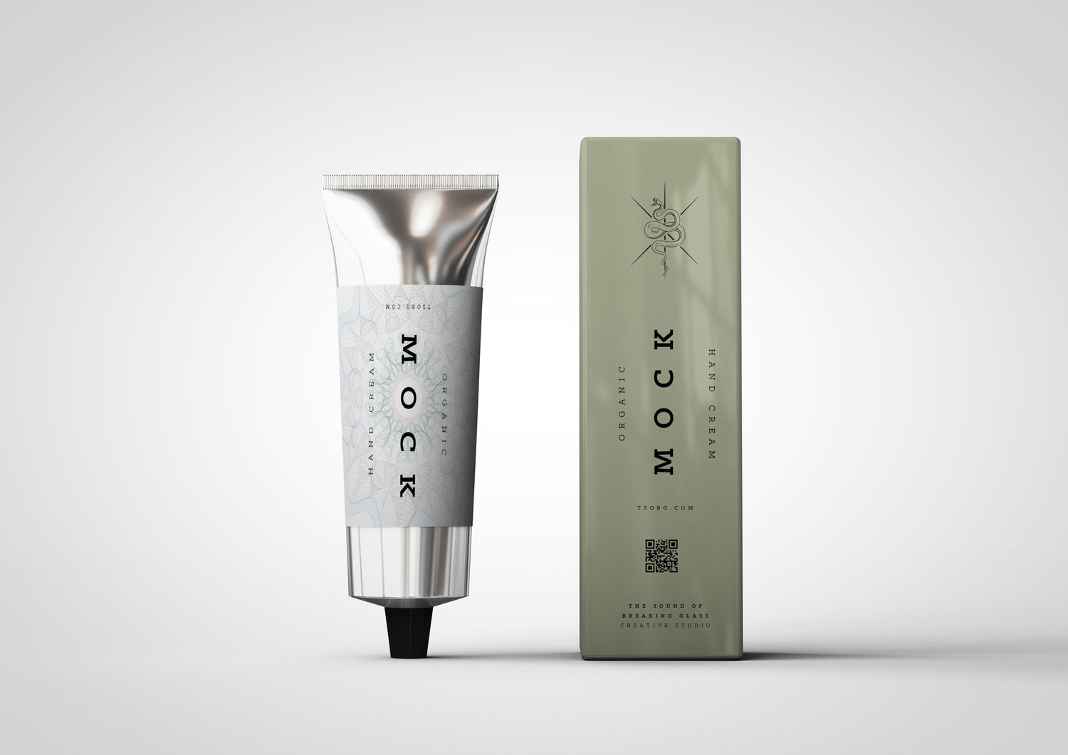 Aluminium - Metal - Laminated Plastic Cosmetics Tube and Box Mock-Up