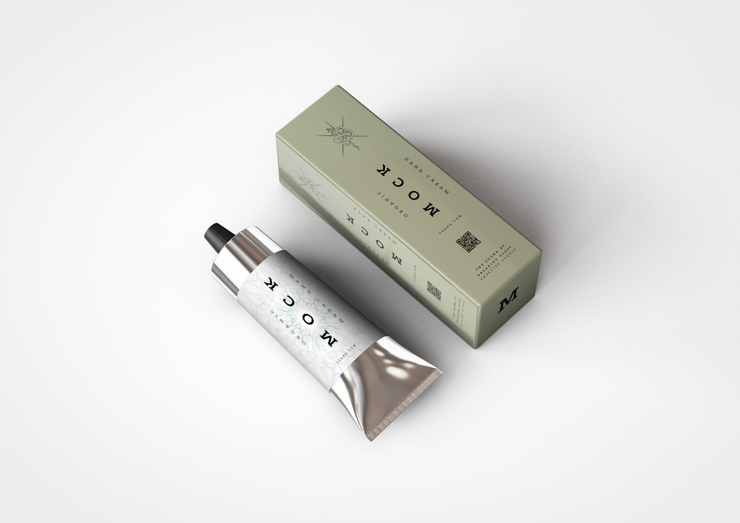 Aluminium - Metal - Laminated Plastic Cosmetics Tube and Box Mock-Up