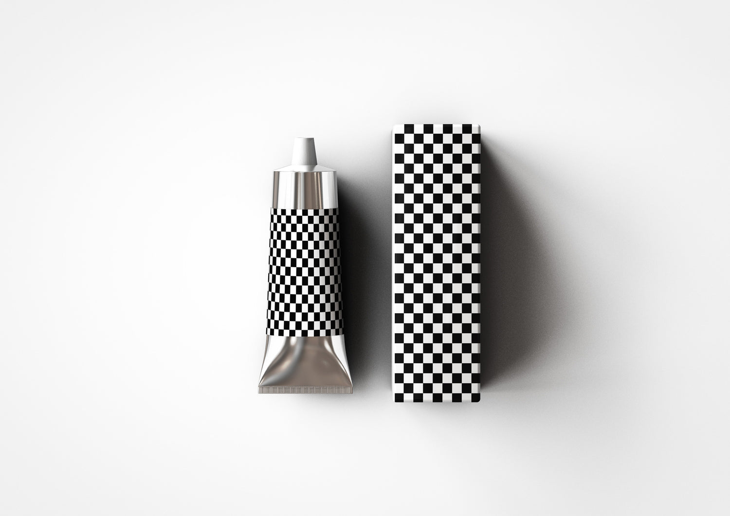 Aluminium - Metal - Laminated Plastic Cosmetics Tube and Box Mock-Up