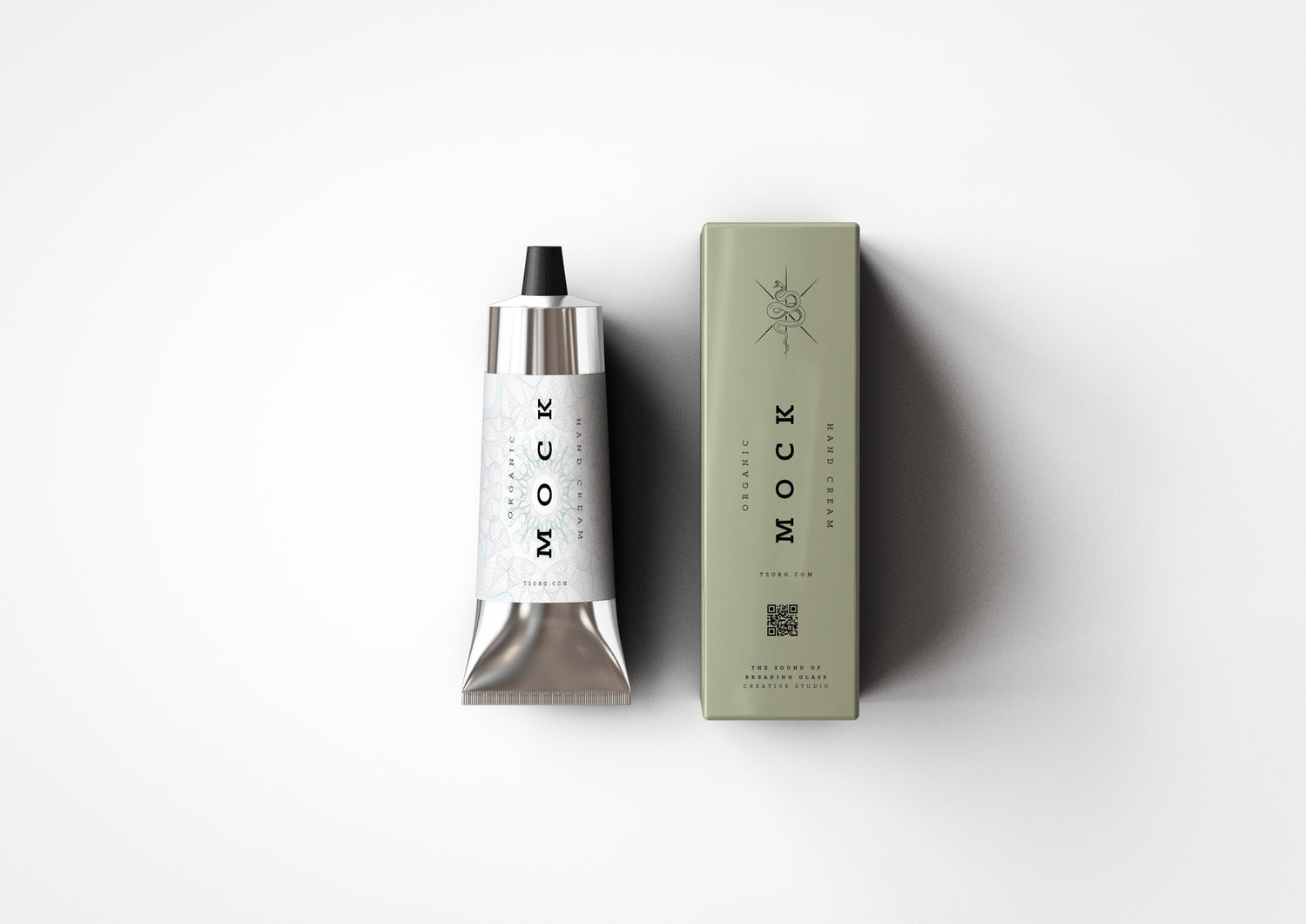 Aluminium - Metal - Laminated Plastic Cosmetics Tube and Box Mock-Up