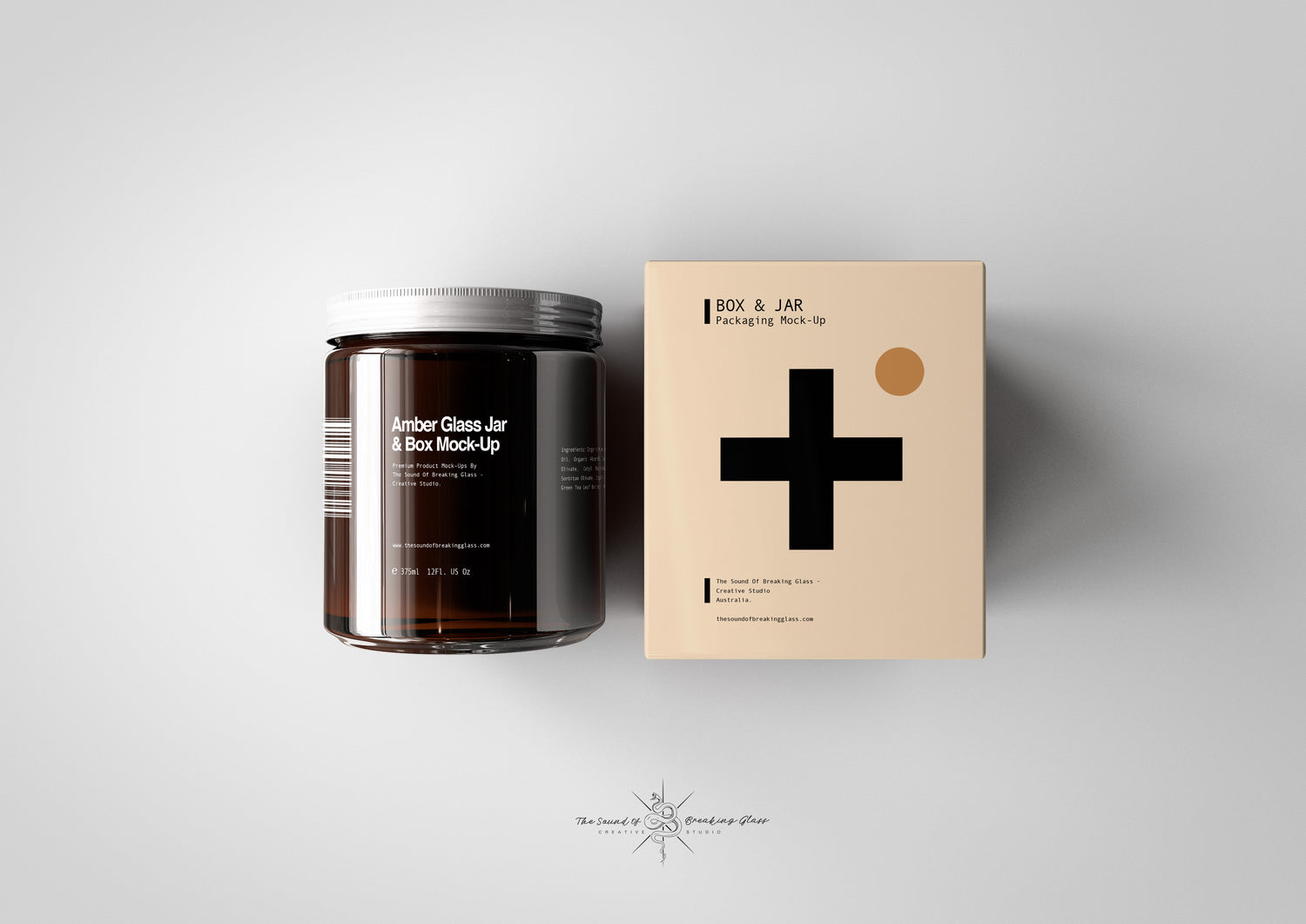 Amber Cosmetics Jar & Box Mock-Up