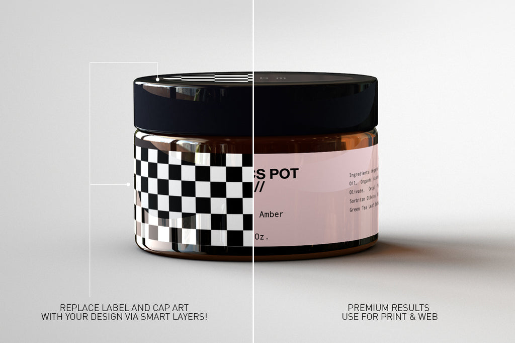 Amber Cosmetics Pot | Beauty Pot Mock-Up