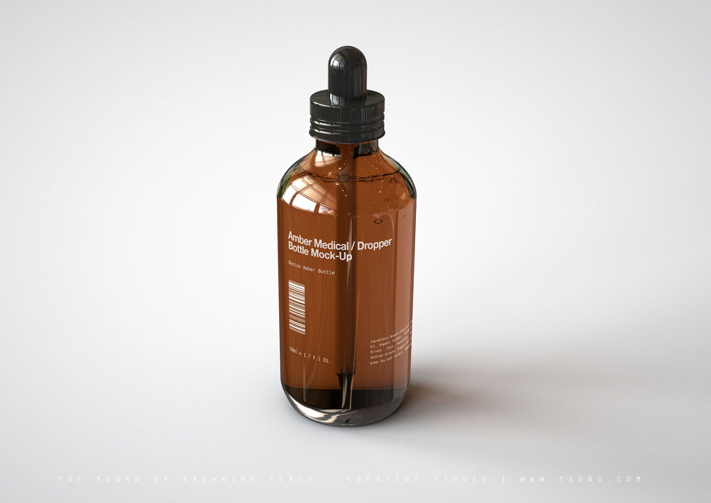Amber Eye Dropper | Pharmacy Dropper Bottle Mock-up