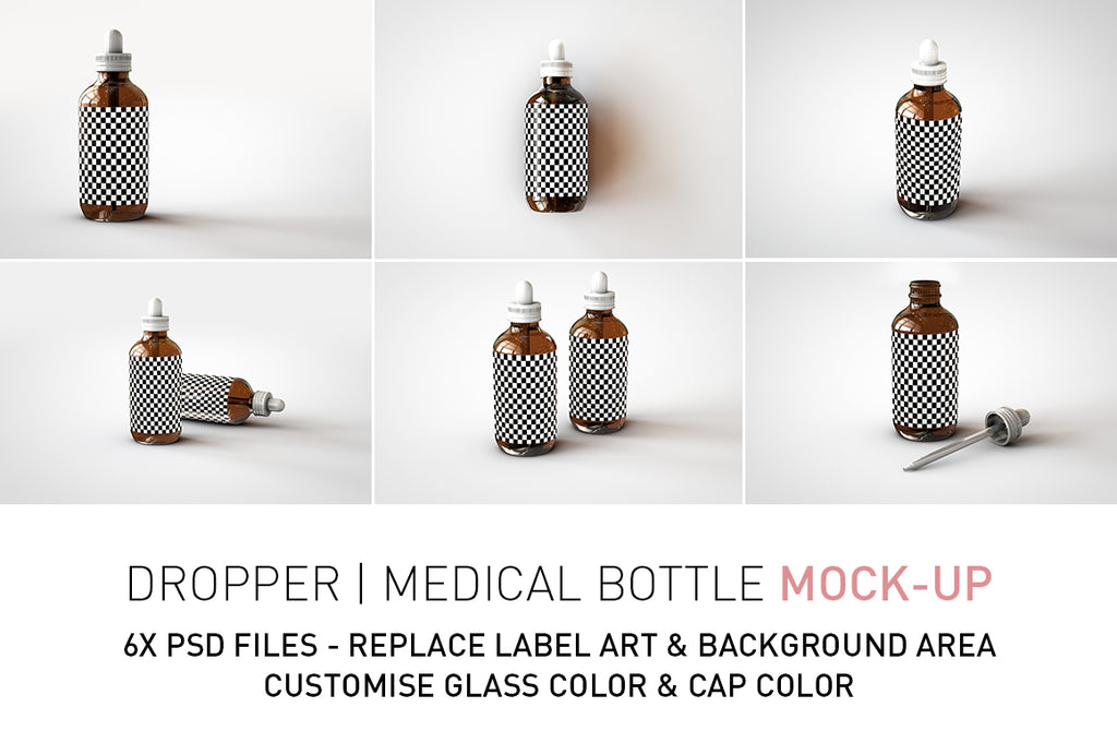 Amber Cosmetics | Medical | Dropper Bottle Mock-Up