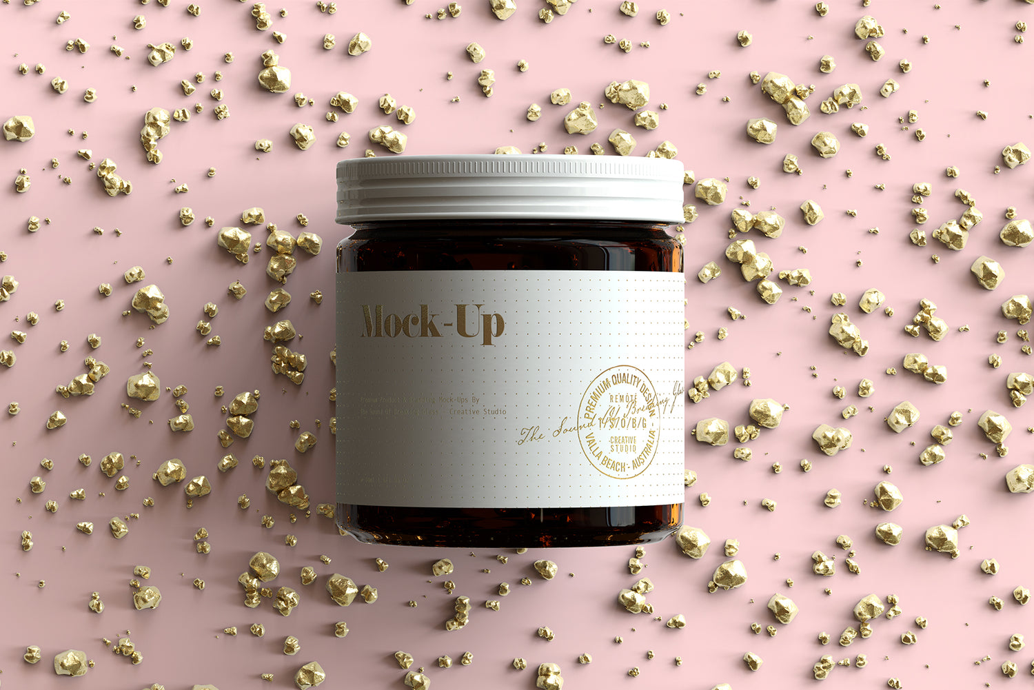 Amber Cosmetics Jar And Box Packaging Mock-Up