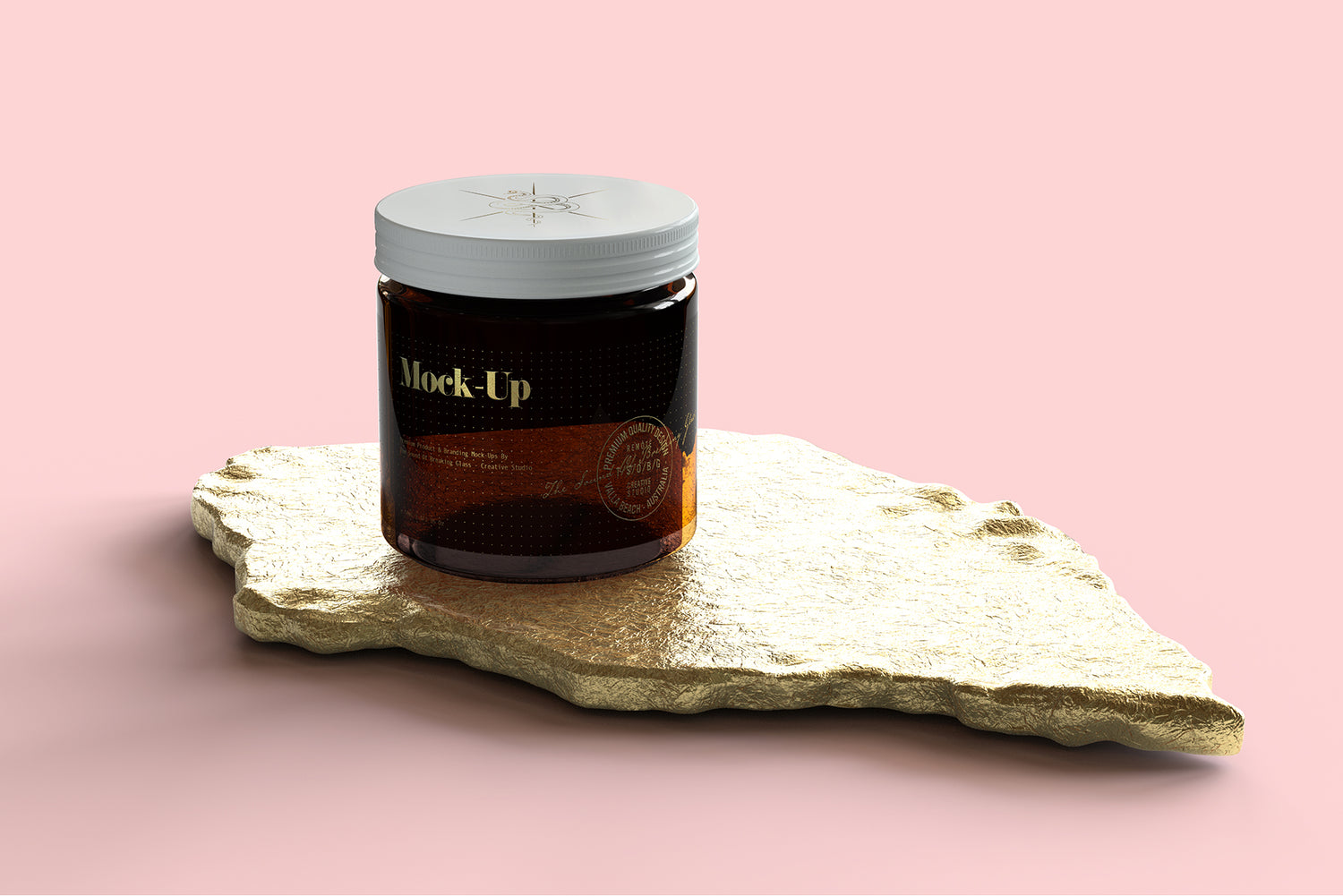 Amber Cosmetics Jar And Box Packaging Mock-Up