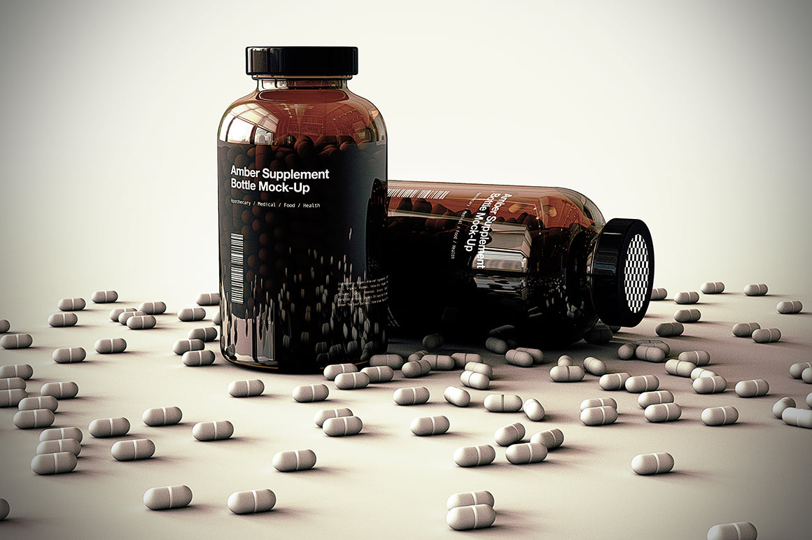 SUPPLEMENT BOTTLE MOCK-UP BUNDLE - Vitamins, Pills, Supplements Bottle Mock-Up
