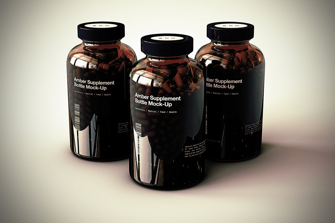 SUPPLEMENT BOTTLE MOCK-UP BUNDLE - Vitamins, Pills, Supplements Bottle Mock-Up