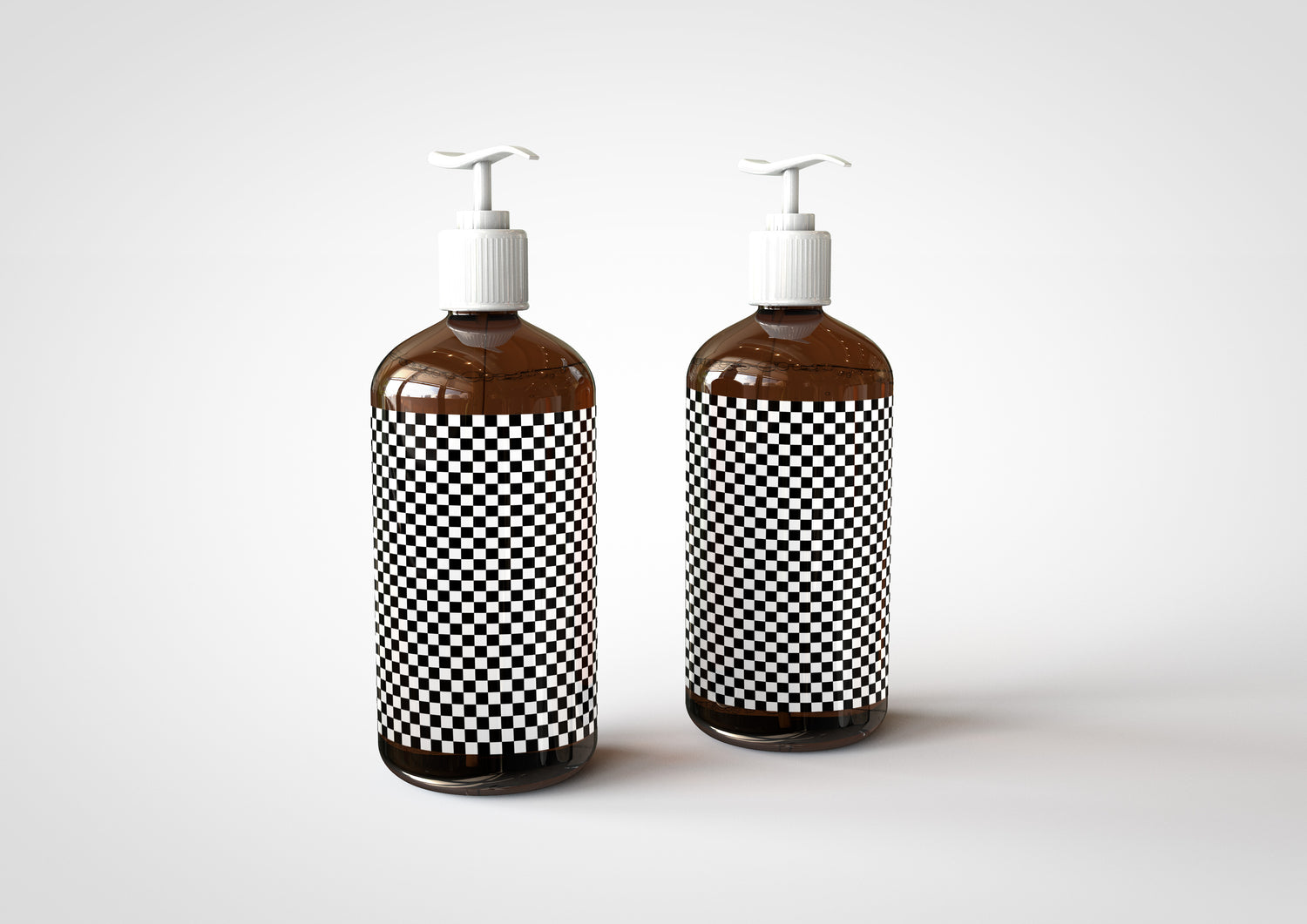 Amber Pump Bottle Mock-Up | Hand Cream Dispenser Mock-Up
