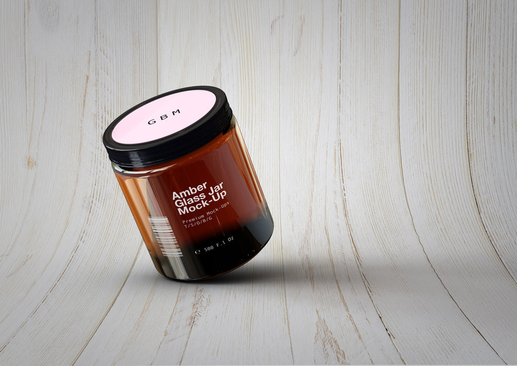 Amber Glass Jar - Cosmetics Pot Mock-Up