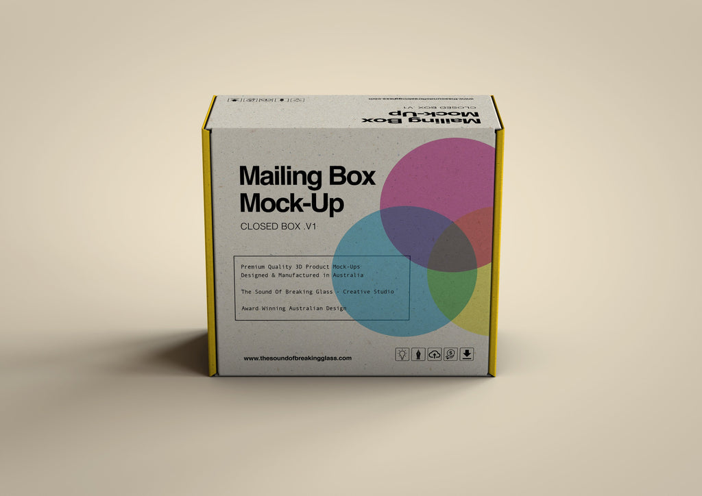 White Cardboard Mailing | Shipping Box Mock-Up - Cardboard Box sitting on Plain Background