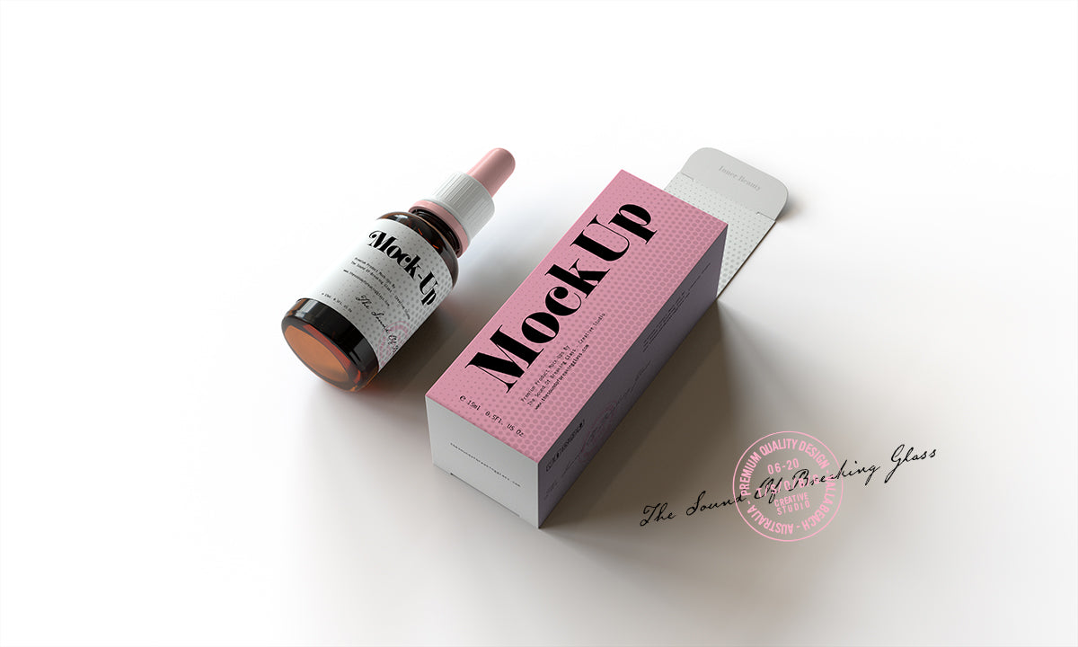 Amber Dropper Bottle & Box Mock-Up - VOL.2
