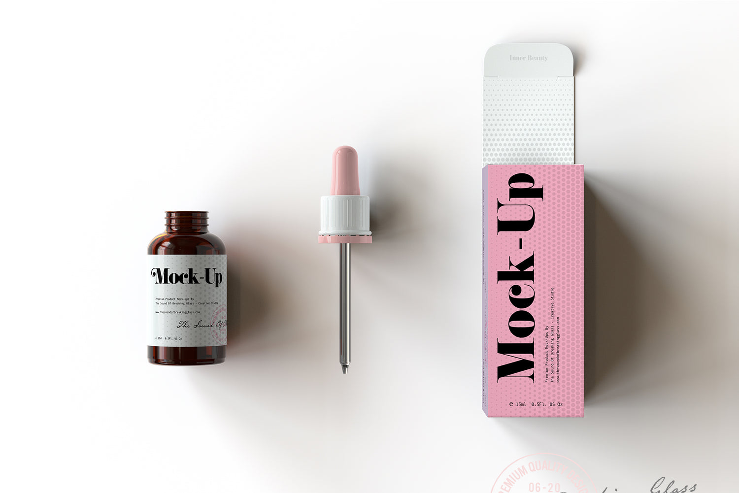 Amber Dropper Bottle & Box Mock-Up - VOL.2