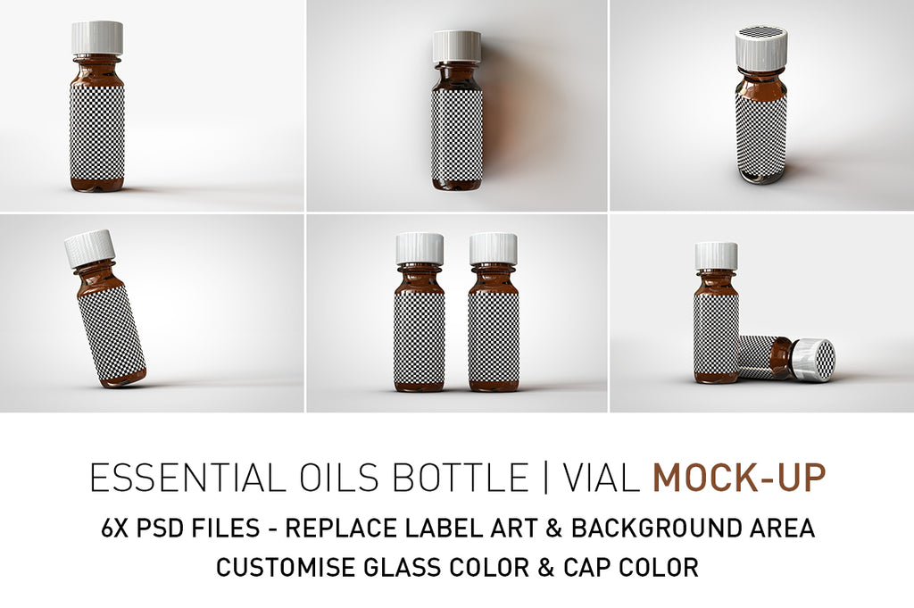 Essential Oils Mock-Bundle - with Tincture - Vial - Dropper Bottle - Pump Bottle Mock-up
