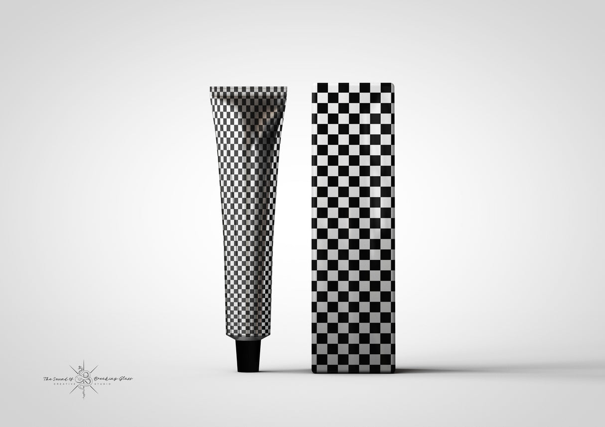 Aluminium - Metal - Laminated Plastic Cosmetics Tube and Box Mock-Up