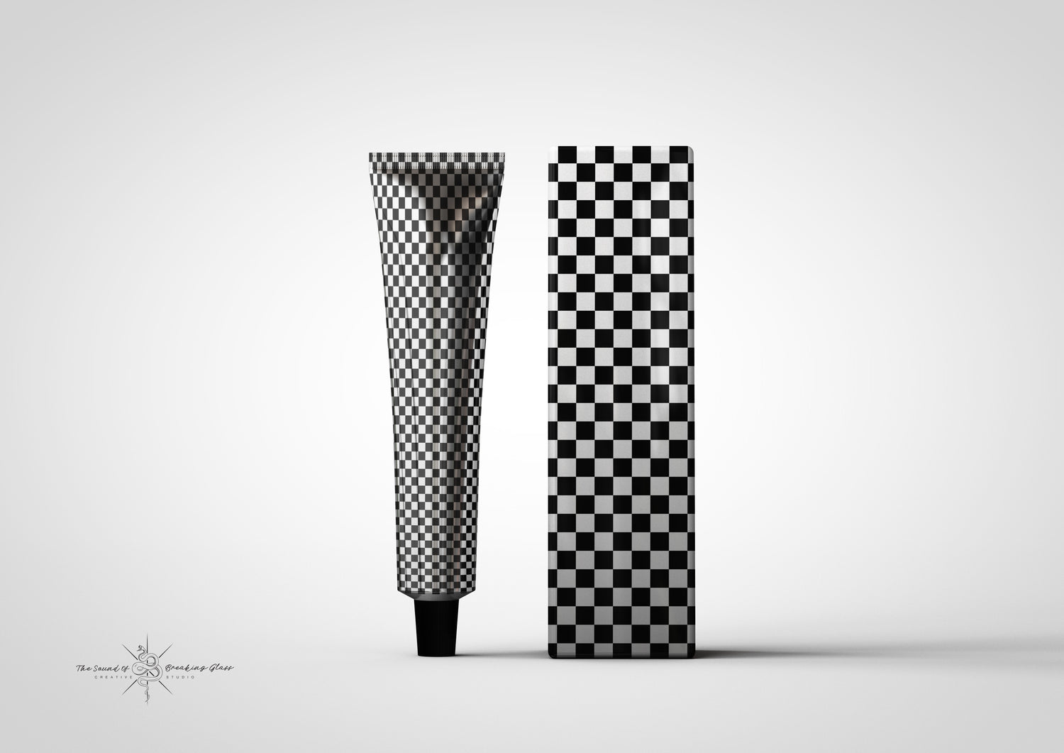 Aluminium - Metal - Laminated Plastic Cosmetics Tube and Box Mock-Up