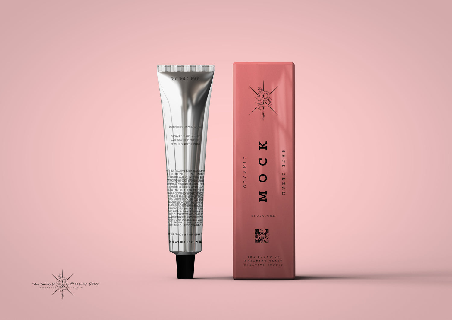Aluminium - Metal - Laminated Plastic Cosmetics Tube and Box Mock-Up
