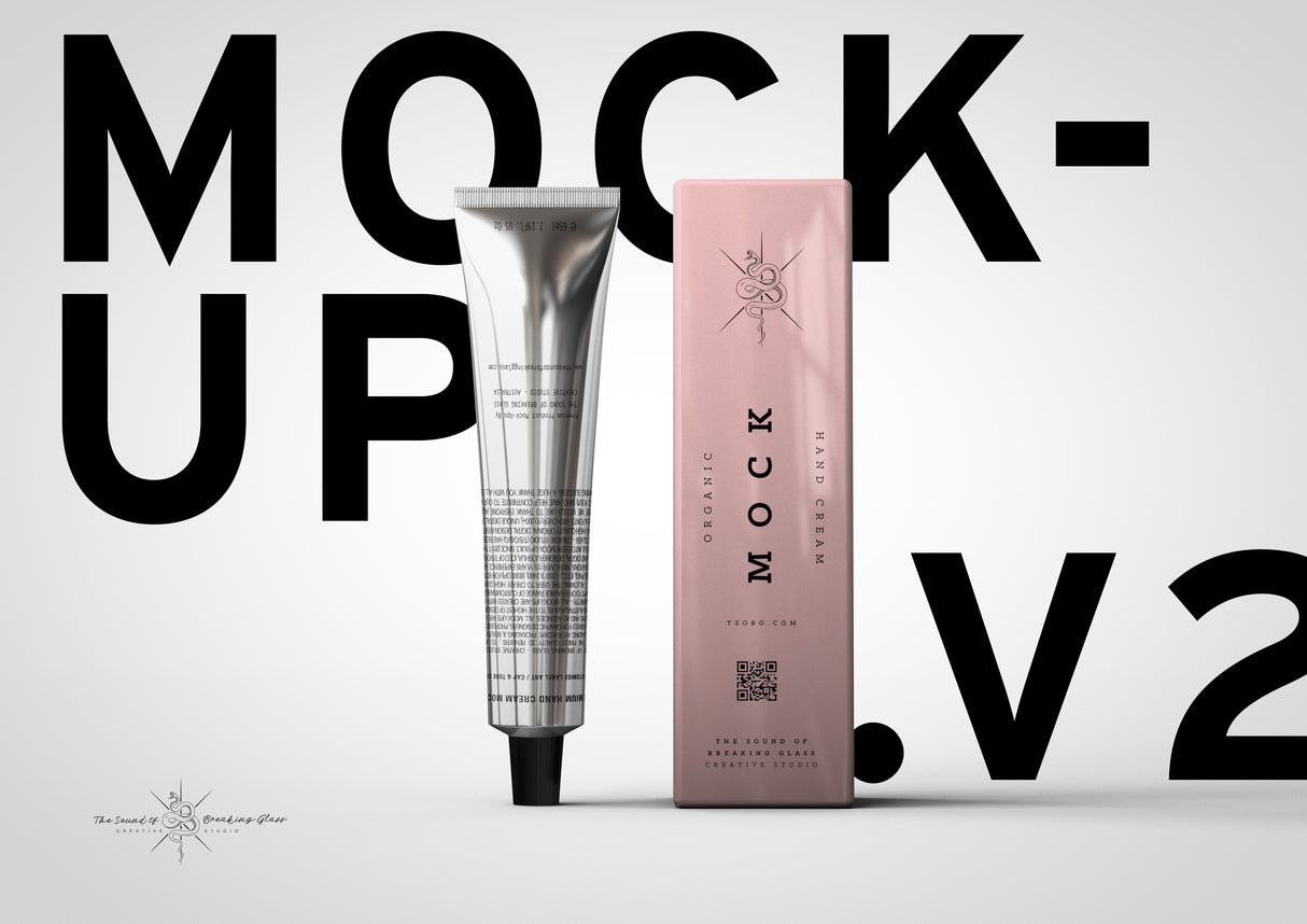 Aluminium - Metal - Laminated Plastic Cosmetics Tube and Box Mock-Up