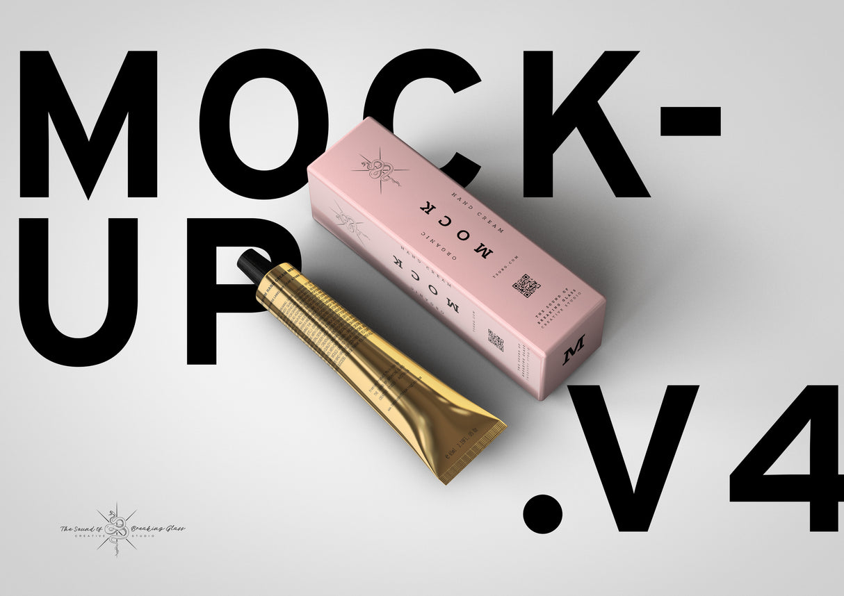 Aluminium - Metal - Laminated Plastic Cosmetics Tube and Box Mock-Up