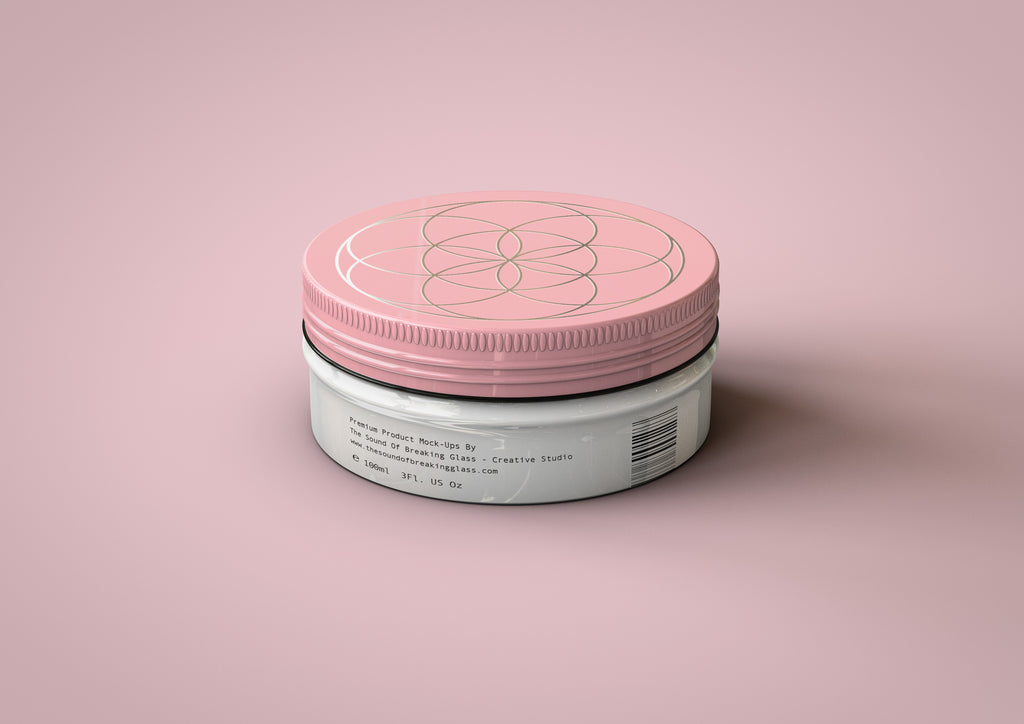 Rounded Cosmetic Tin Mock-Up | Round Metal Packaging Container Mock-Up