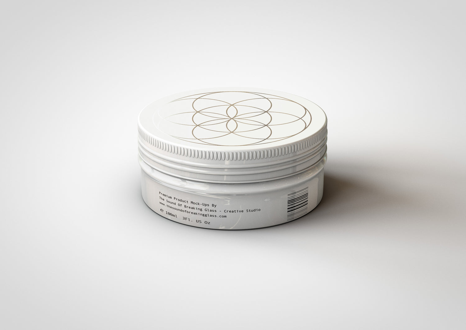 Rounded Cosmetic Tin Mock-Up | Round Metal Packaging Container Mock-Up