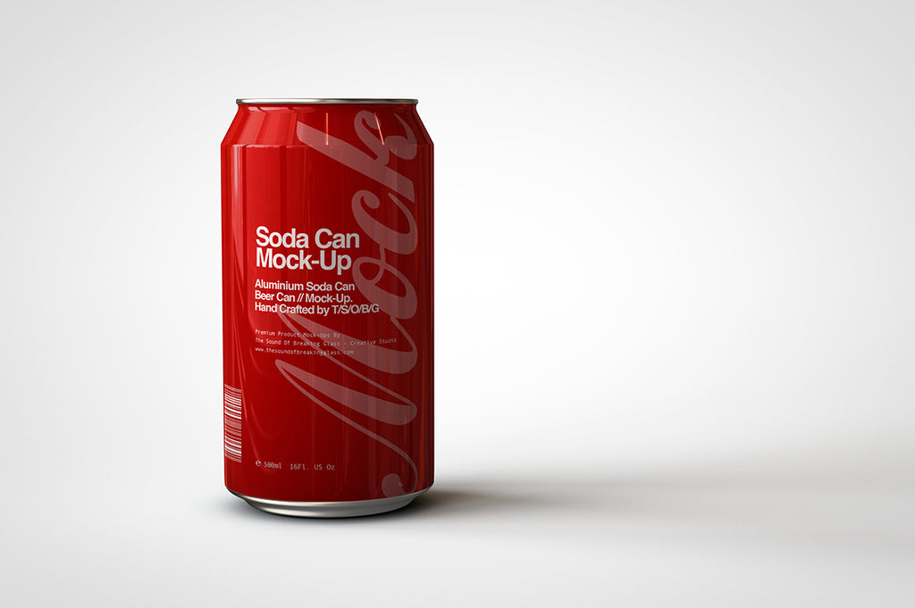 Soda Can | Beer Can Mock-Up | 440ml - 500ml - 14-16 US Fl oz front view