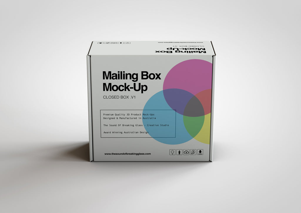 Corrugated White Cardboard Mailing | Shipping Box Mock-Up - Cardboard Box sitting on Plain Background