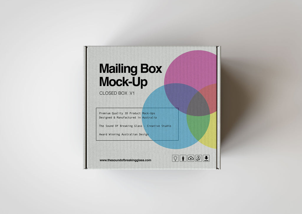 Light Craft Paper Cardboard Mailing | Shipping Box Mock-Up - Cardboard Box sitting on Plain Background