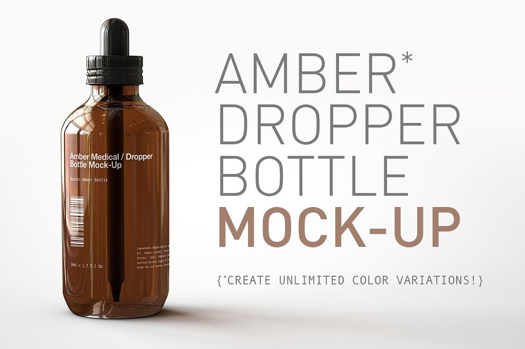 Amber Eye Dropper | Pharmacy Dropper Bottle Mock-up