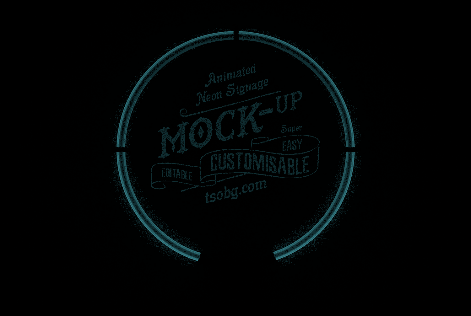 Animated Neon Sign Logo Mock-Up - Circular