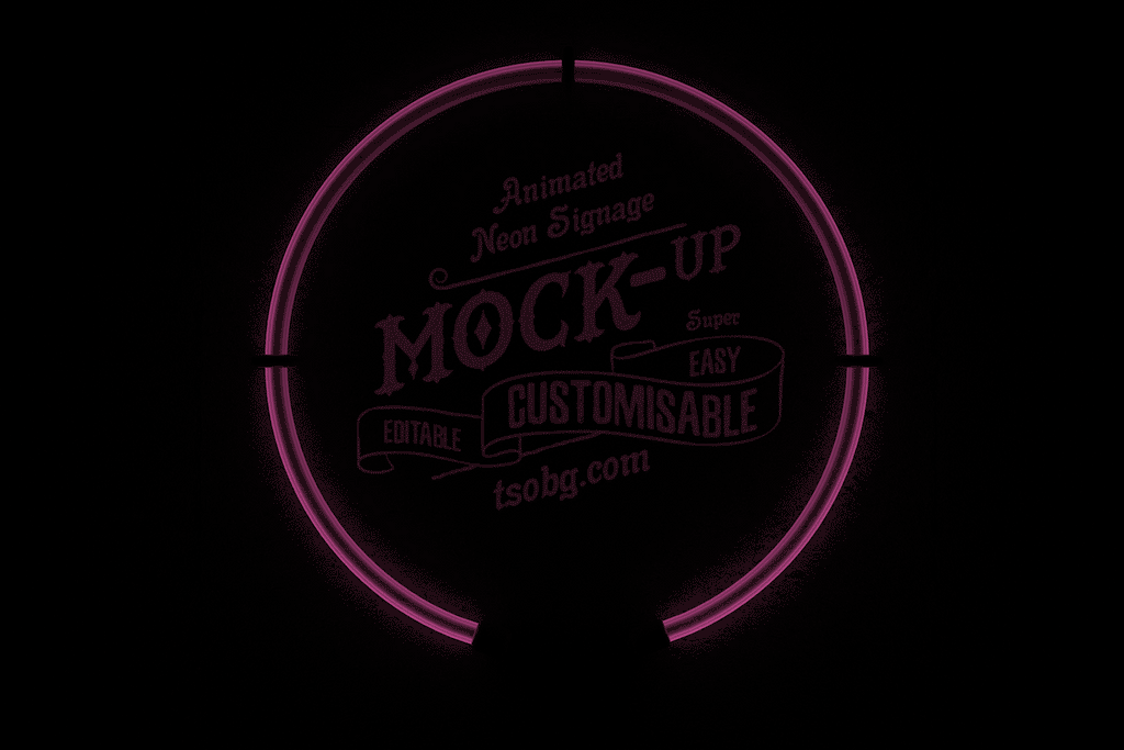 Animated Neon Sign Logo Mock-Up - Circular