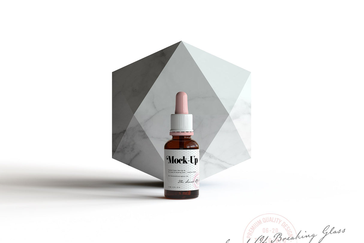Amber Dropper Bottle & Box Mock-Up - VOL.1