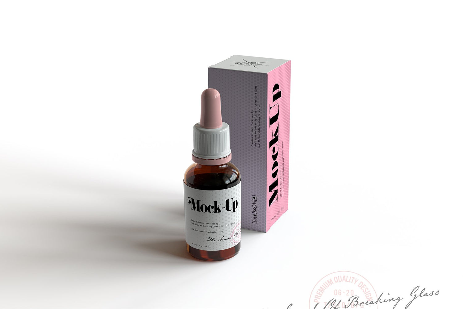 Amber Dropper Bottle & Box Mock-Up - VOL.1