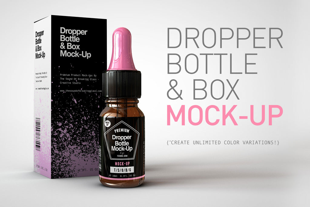 Eye Dropper Bottle & Box Mock-Up
