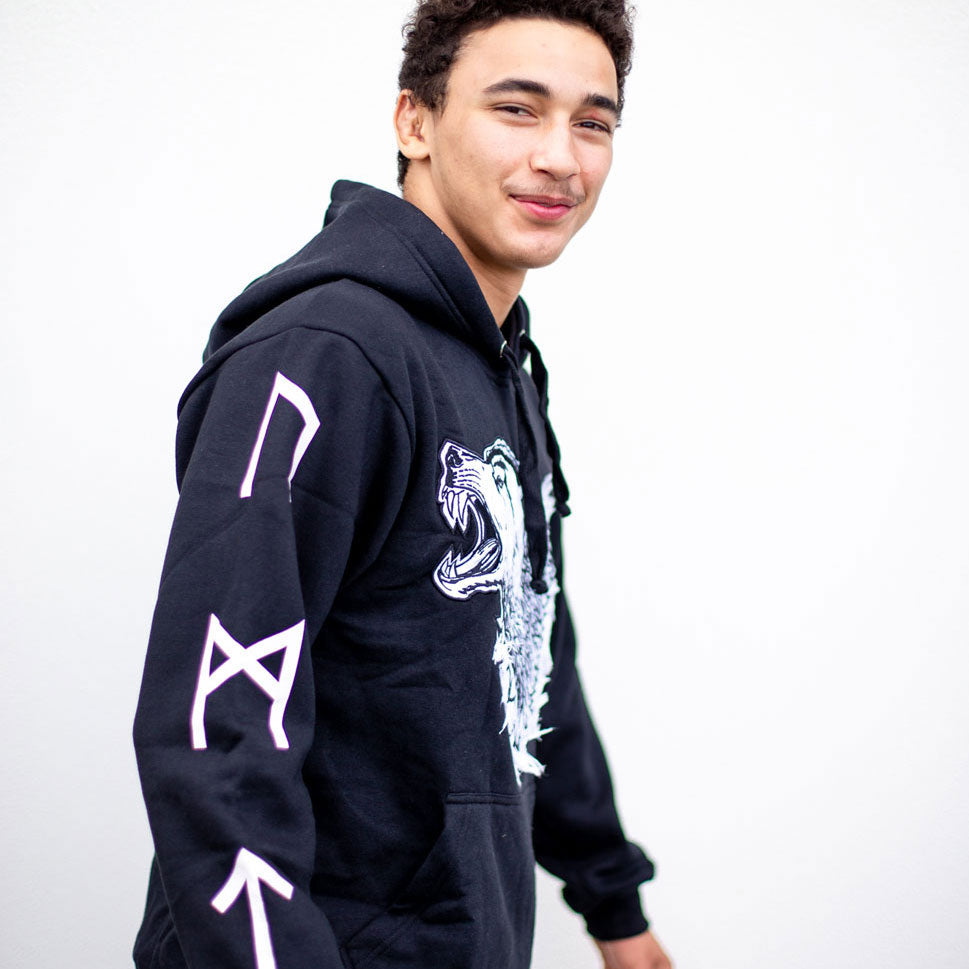 Savage Wolves - BLACK Cotton Fleece Hoodie