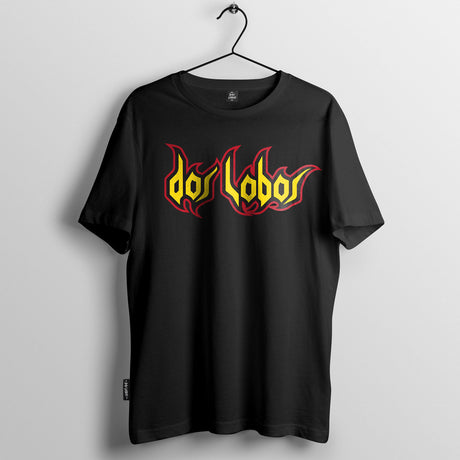 100% Black Cotton Tee by Dos Lobos - Inner Flame