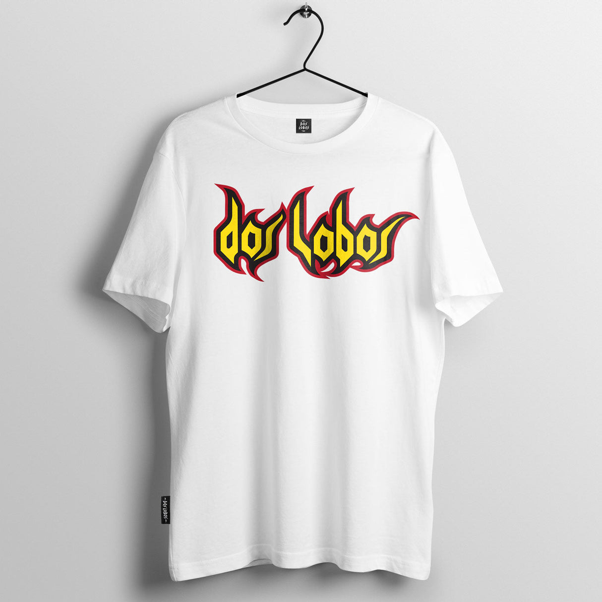 100% White Cotton Tee by Dos Lobos - Inner Flame