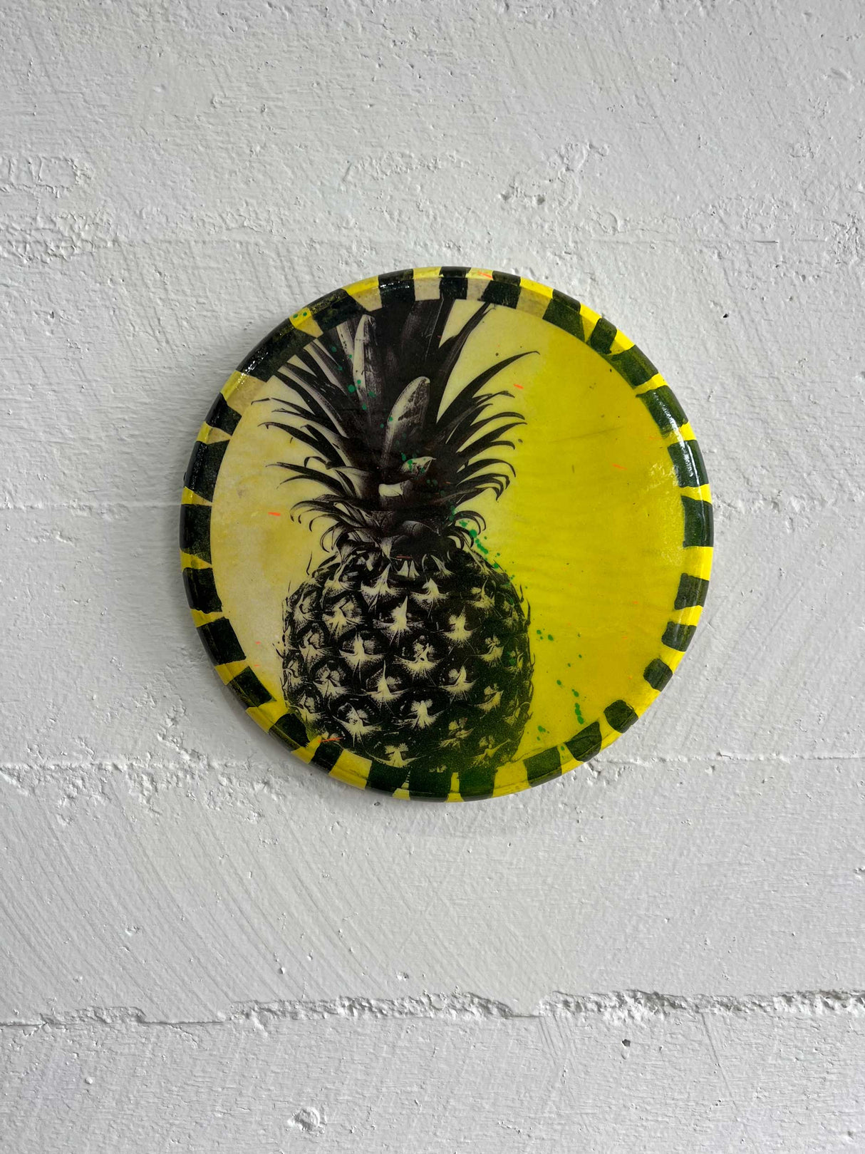 Pineapple Crush - Circular Ceramic Wall Tile - Large