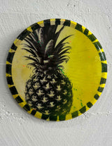 Pineapple Crush - Circular Ceramic Wall Tile - Large