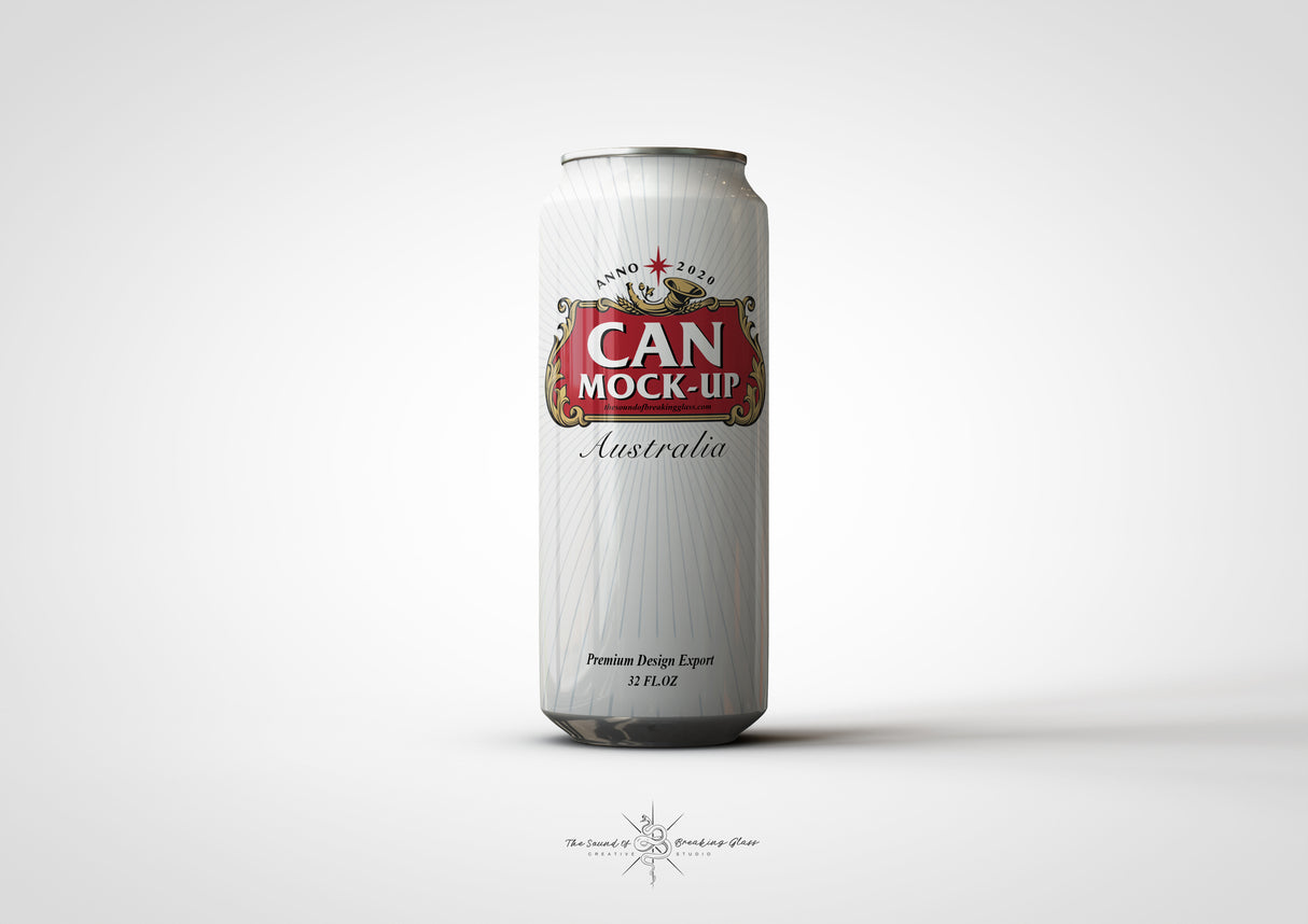 Crowler Can Mock-Up - Long Tall Thin Slender Beer and Soda Can Mock-Up