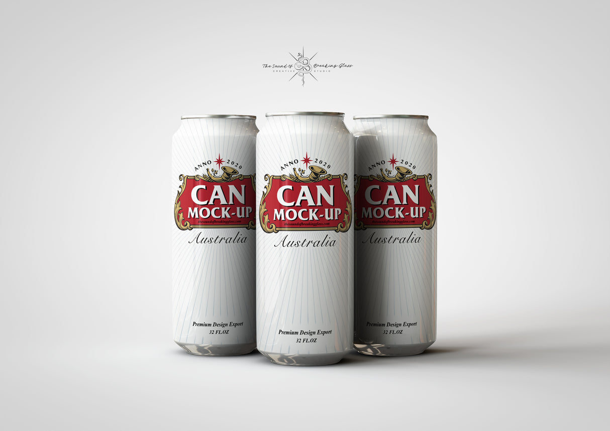 Crowler Can Mock-Up - Long Tall Thin Slender Beer and Soda Can Mock-Up