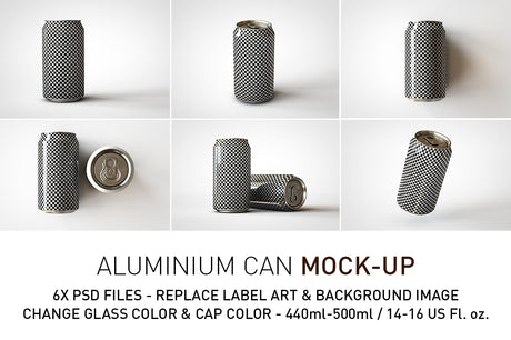 Soda Can | Beer Can Mock-Up | 440ml - 500ml - 14-16 US Fl oz