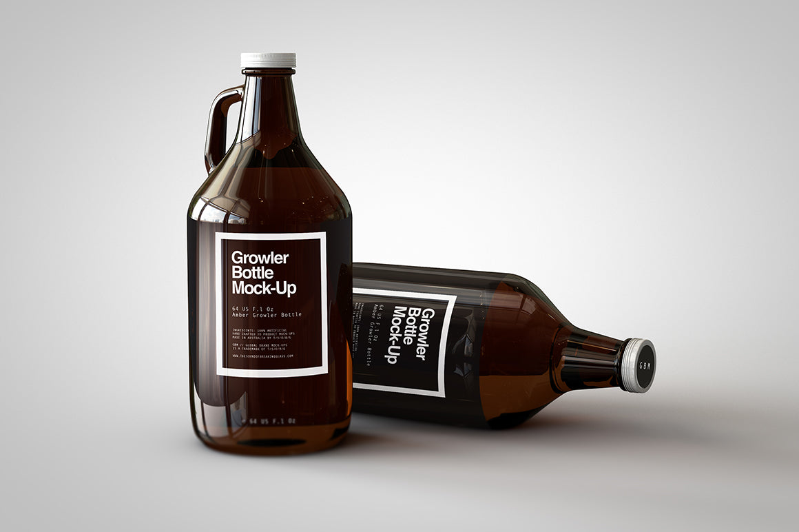 Craft Beer | Beer Jug | Growler Bottle Mock-Up - US 64 Fl Oz