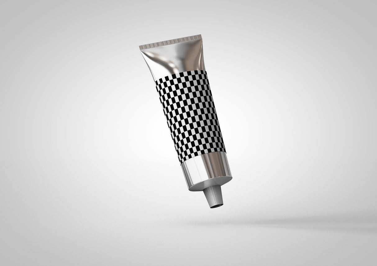 Aluminium - Metal - Laminated Plastic Cosmetics Tube and Box Mock-Up 