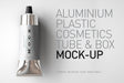 Aluminium - Metal - Laminated Plastic Cosmetics Tube and Box Mock-Up 