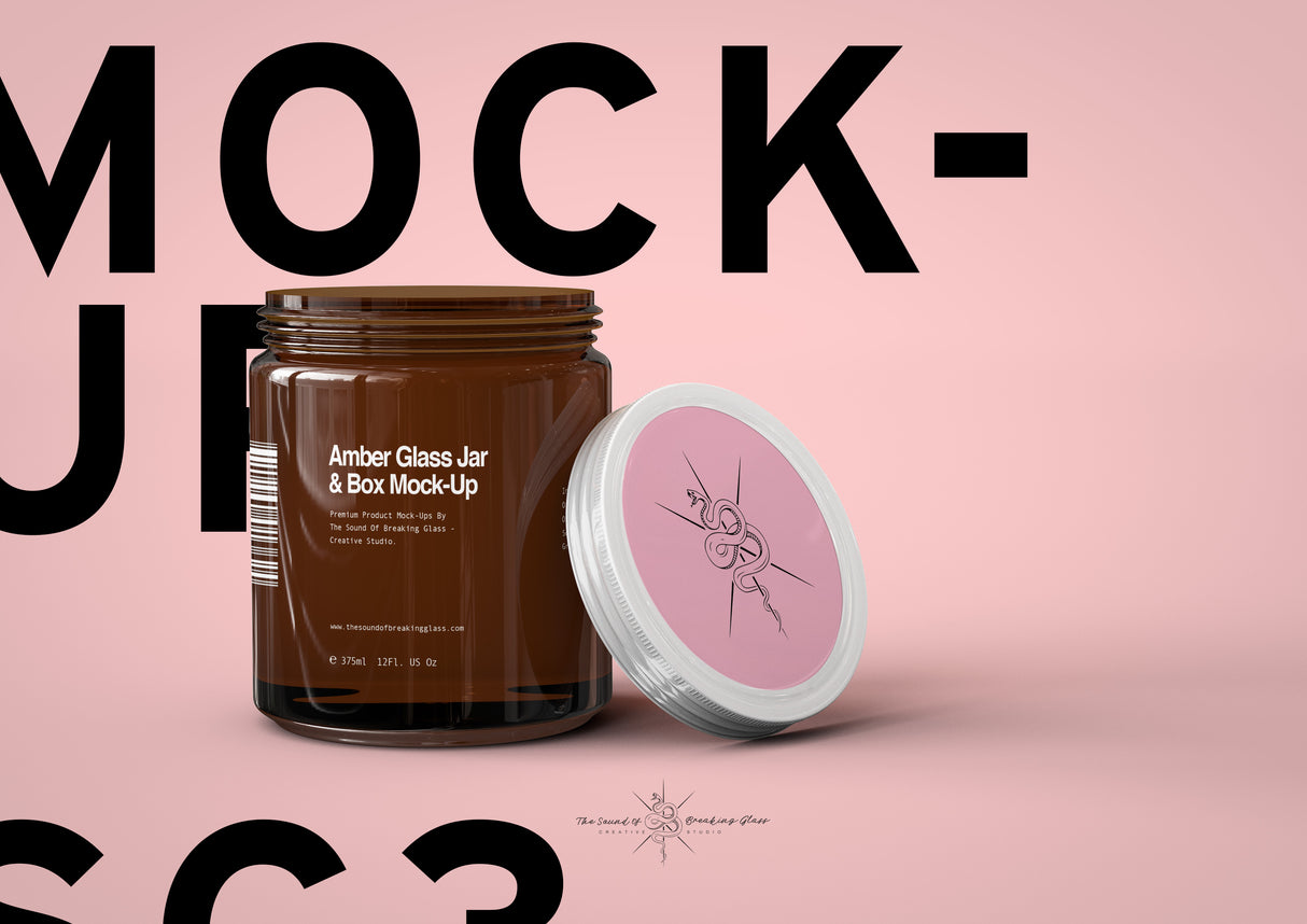 Amber Cosmetics Jar & Box Mock-Up