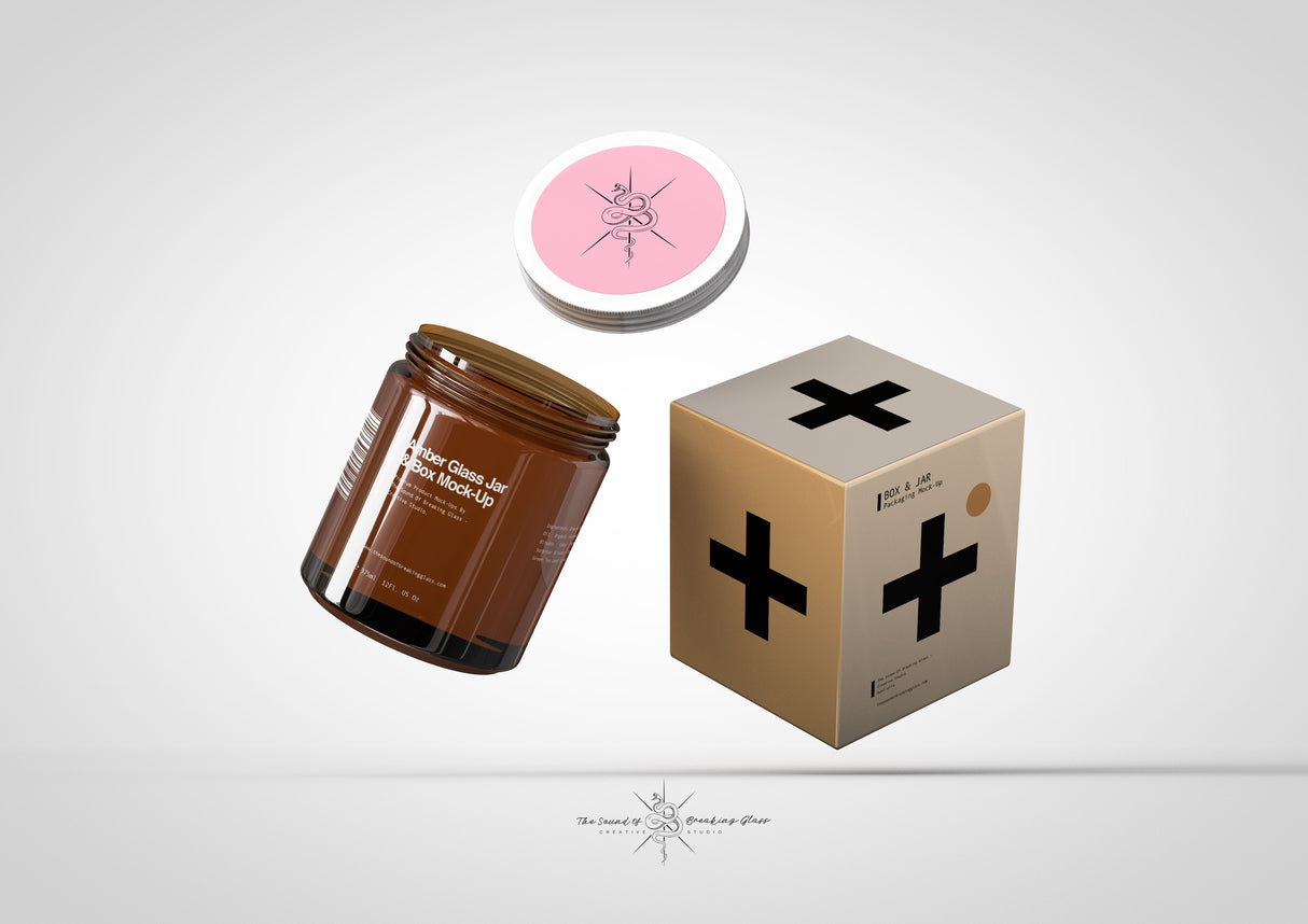 Amber Cosmetics Jar & Box Mock-Up