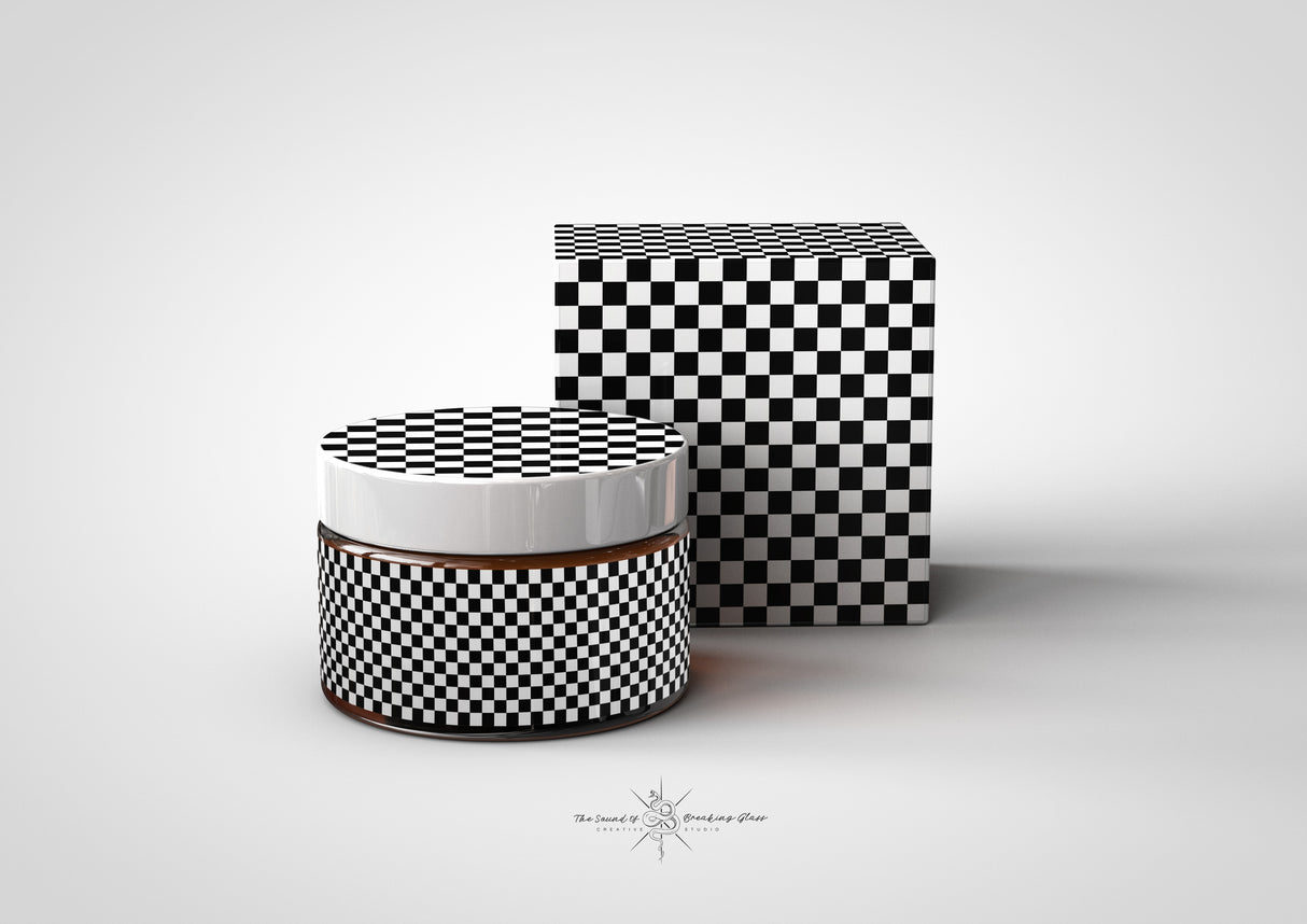 Amber Cosmetics Pot & Box Mock-Up | Amber Apothecary Glass Jar Mock-Up